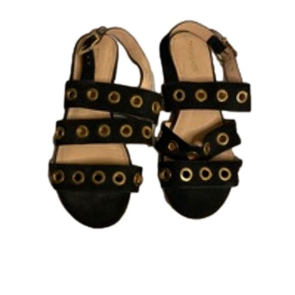Edgy Black Grommet Gladiator Sandals Topshop Women’s 6 - Picture 2 of 8